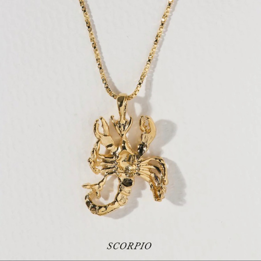 24K gold plated Vanessa Mooney Scorpio necklace